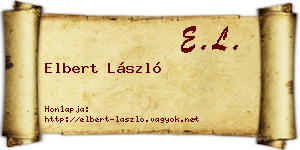 Elbert László névjegykártya