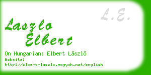 laszlo elbert business card